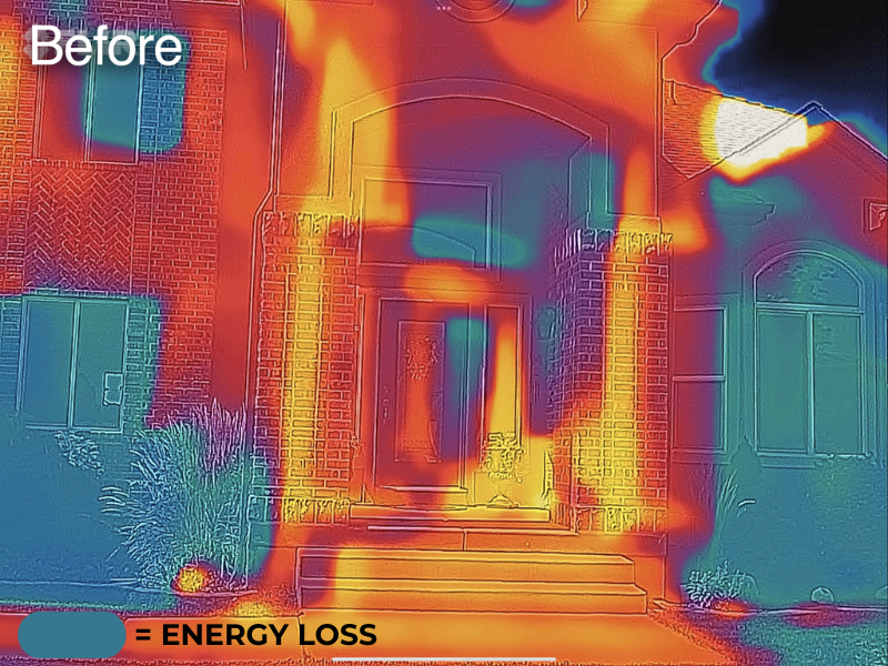 Energy loss due to outdated windows.