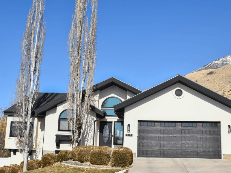 Mountain home with triple pane windows