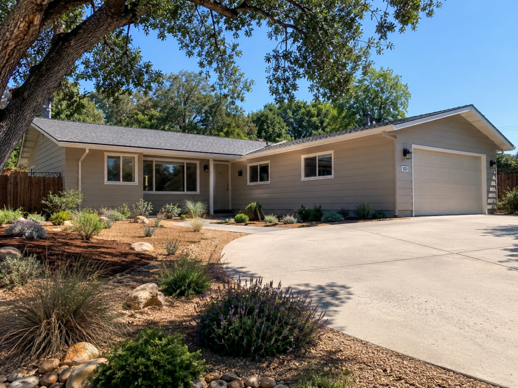 New James Hardie fiber cement siding on a Sacramento-area ranch home