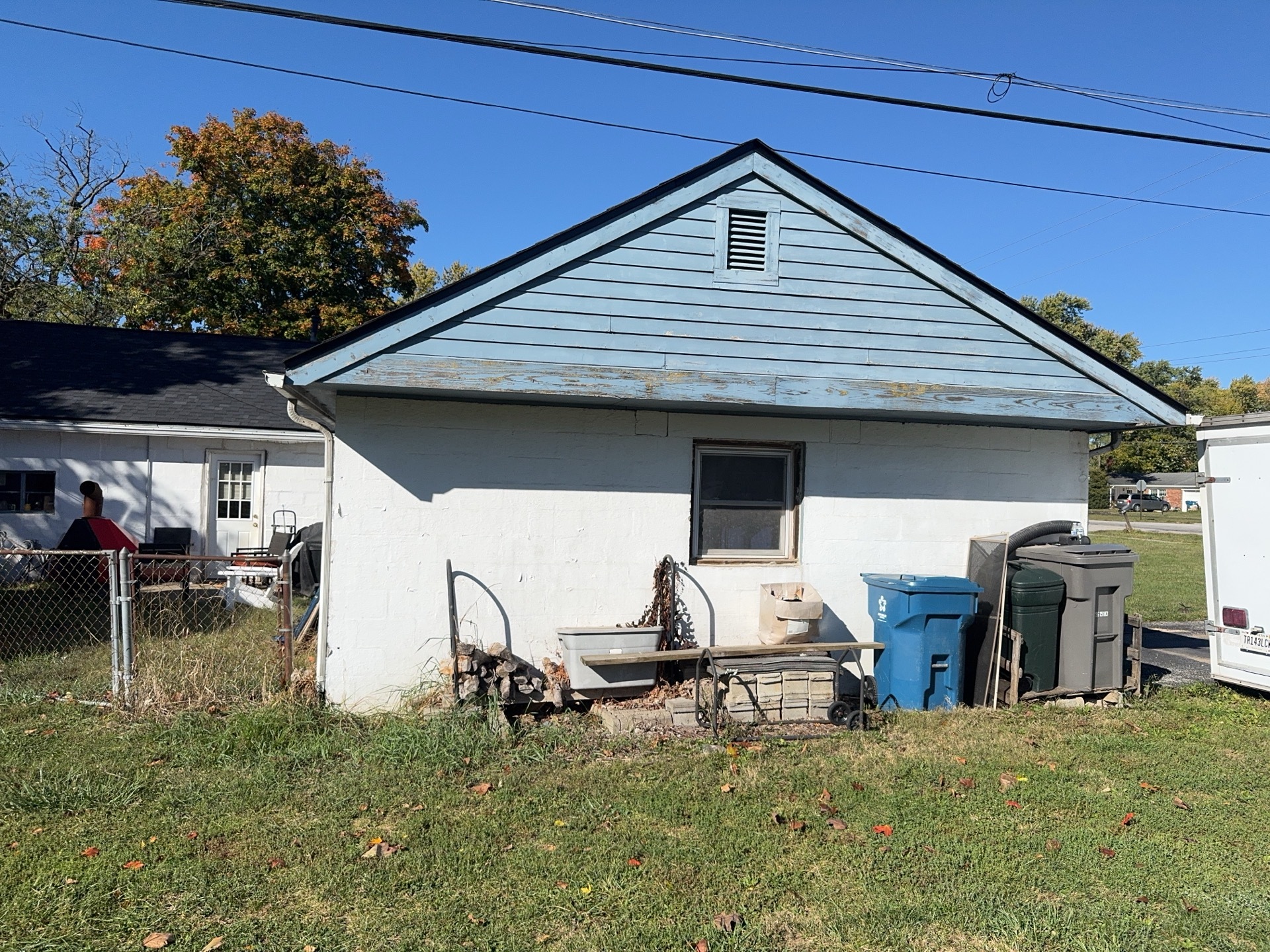 Gable end before Indianapolis siding replacement