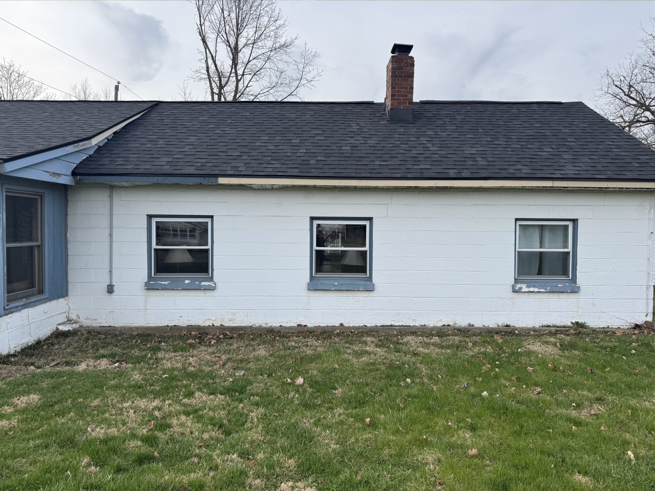 Rear elevation before Indianapolis siding replacement
